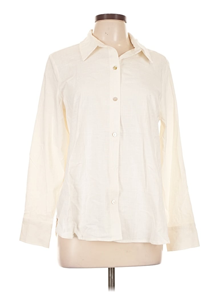 Pre-owned Assorted Brands Long Sleeve Blouse In Ivory