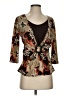 Brittany Black Brown 3/4 Sleeve Blouse Size S - photo 1