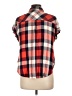 Como Vintage 100% Rayon Plaid Red Short Sleeve Blouse Size L - photo 2
