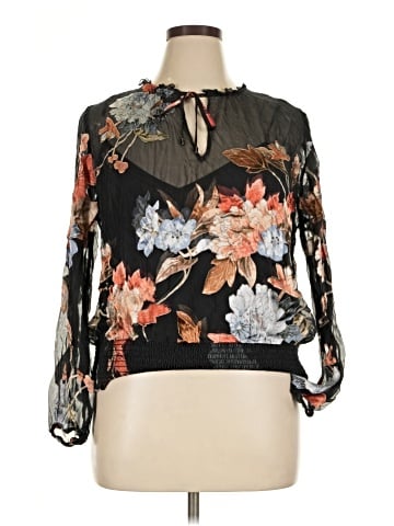White House Black Market 3/4 Sleeve Blouse (view 1)