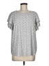 Adrianna Papell Silver Short Sleeve Top Size M - photo 1