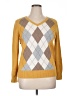 St. John's Bay 100% Cotton Argyle Yellow Pullover Sweater Size XL - photo 1