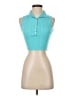 Zara Teal Sleeveless Button-Down Shirt Size S - photo 1