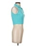 Zara Teal Sleeveless Button-Down Shirt Size S - photo 4