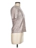 Monteau 100% Polyester Metallic Silver Short Sleeve Top Size M - photo 4
