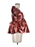 Buddy Love Metallic Orange Short Sleeve Blouse Size M - photo 4