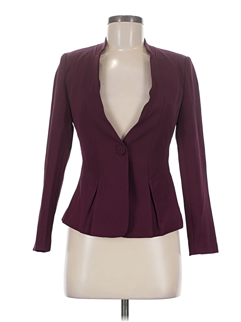 Pre-owned Assorted Brands Blazer Jacket In Burgundy