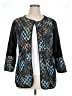 Pleats Collection 100% Polyester Print Black Blazer Size XL - photo 1