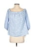 Milly 100% Cotton Blue 3/4 Sleeve Blouse Size S (estimated) - photo 1