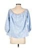 Milly 100% Cotton Blue 3/4 Sleeve Blouse Size S (estimated) - photo 2