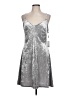 Calvin Klein Metallic Silver Cocktail Dress Size 12 - photo 1