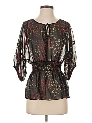 Fei 3/4 Sleeve Silk Top (view 1)