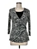 Notations 100% Polyester Gray 3/4 Sleeve Top Size M - photo 1