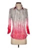 David Cline Color Block Pink 3/4 Sleeve Button-Down Shirt Size S - photo 1