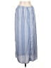 Monteau 100% Polyester Stripes Blue Casual Skirt Size L - photo 2