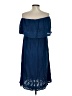 Studio West 100% Rayon Stars Blue Casual Dress Size L - photo 2