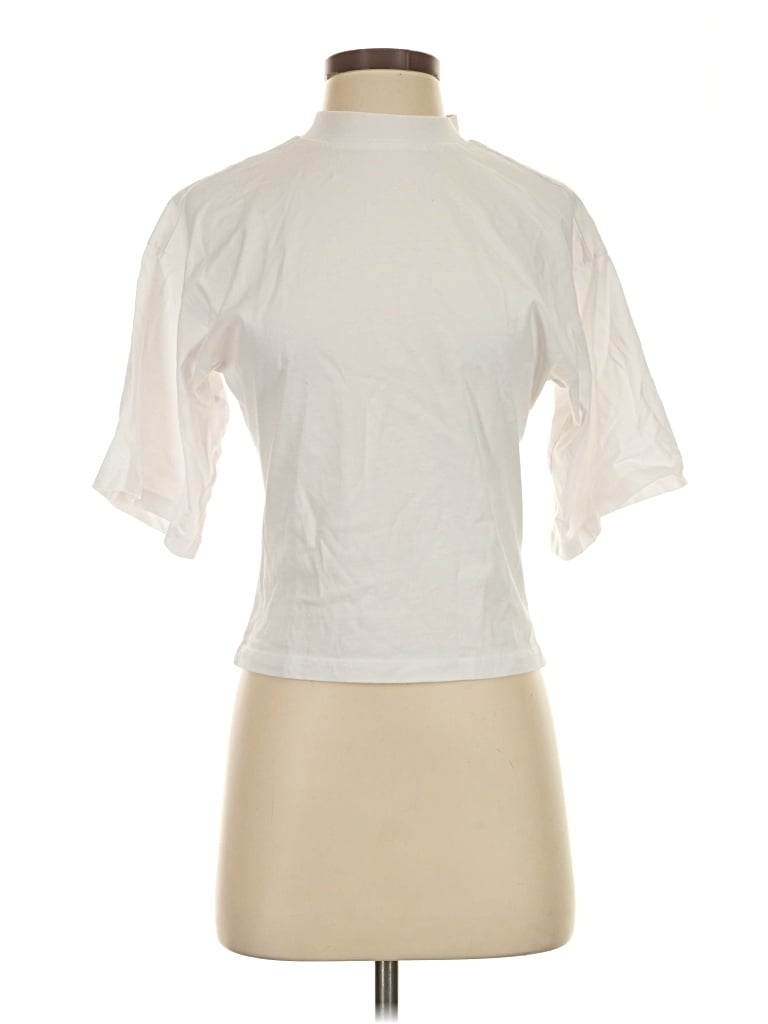 Pre-owned Na-kd Short Sleeve Turtleneck In Ivory