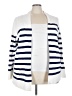 Lands' End 100% Cotton Stripes White Cardigan Size 2X - photo 1