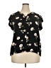 Buffalo by David Bitton Floral Black Short Sleeve Blouse Size XXL - photo 1