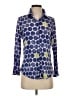 David Cline Polka Dots Blue Long Sleeve Blouse Size S - photo 1