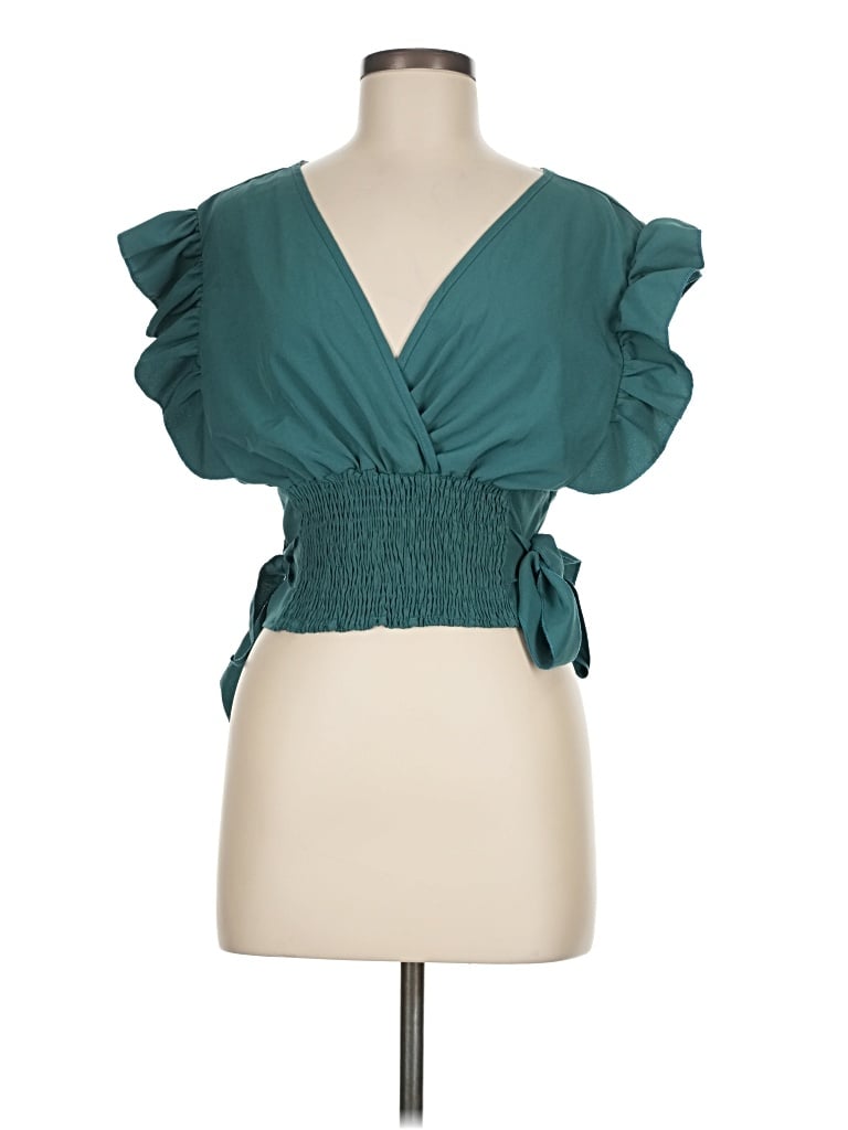 Pre-owned Lyaner Tank Top Teal V-neck Tops