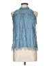 Paper Tee 100% Nylon Blue Sleeveless Blouse Size L - photo 1