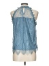 Paper Tee 100% Nylon Blue Sleeveless Blouse Size L - photo 2