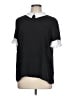 CeCe Color Block Black Short Sleeve Blouse Size L - photo 1