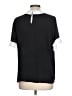 CeCe Color Block Black Short Sleeve Blouse Size L - photo 2