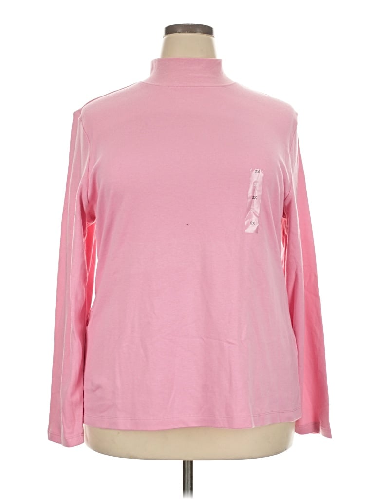 Karen Scott Long Sleeve Turtleneck In Pink