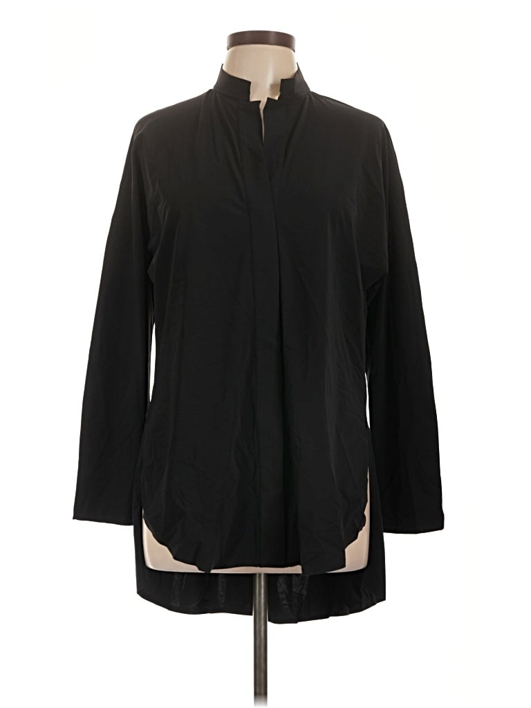 Pre-owned Aday Long Sleeve Blouse In Black