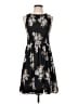 Ann Taylor LOFT 100% Polyester Floral Black Casual Dress Size 2 - photo 1