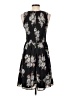 Ann Taylor LOFT 100% Polyester Floral Black Casual Dress Size 2 - photo 2