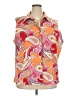 Talbots Paisley Orange Sleeveless Button-Down Shirt Size 3X - photo 1