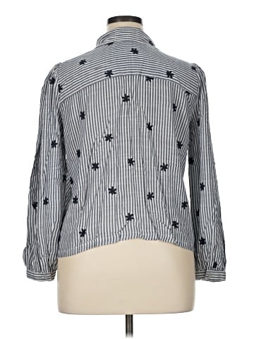 Jane and Delancey 3/4 Sleeve Button-Down Shirt (view 2)