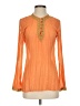 Cache Orange Long Sleeve Blouse Size S - photo 1