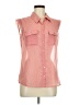 Love Notes Pink Sleeveless Button-Down Shirt Size M - photo 1