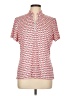 Tail Print Red Short Sleeve Blouse Size L - photo 1