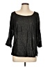 Joie 100% Linen Metallic Black 3/4 Sleeve Top Size L - photo 1