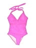 Unbranded Solid Pink One Piece Swimsuit Size M - photo 1