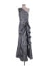 Xscape Metallic Silver Cocktail Dress Size 4 - photo 1