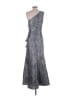 Xscape Metallic Silver Cocktail Dress Size 4 - photo 2
