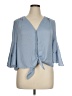 LC Lauren Conrad 100% Polyester Blue 3/4 Sleeve Blouse Size XL - photo 1