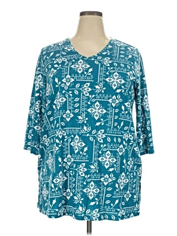 Woman Within 3/4 Sleeve T-Shirt (view 1)