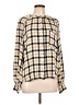 Pilcro Plaid Tan Long Sleeve Blouse Size L - photo 1