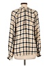 Pilcro Plaid Tan Long Sleeve Blouse Size L - photo 2