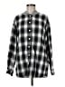 Shein Checkered-gingham Gray Long Sleeve Button-Down Shirt Size M (tall) - photo 1