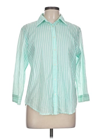 Lauren by Ralph Lauren 3/4 Sleeve Button-Down Shirt (view 1)
