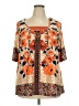 One World Orange Short Sleeve Blouse Size 2X - photo 1