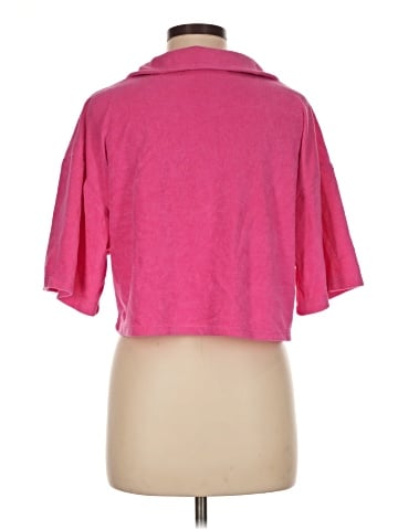 Aqua 3/4 Sleeve Button-Down Shirt (view 2)